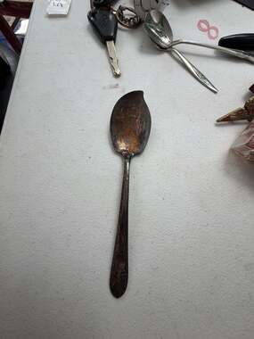 Vintage Wm. A. Rogers Silverplate Serving Spoon, Floral Pattern